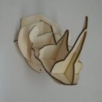 Laser Cut Rhino Head Wall Decor 3D Puzzle DXF File