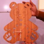 Laser Cut Wooden Bear Wall Clock Free Vector