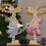 Laser Cut Wooden Deer Christmas Ornaments Free Vector