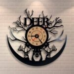 Laser Cut Deer Vinyl Record Clock Free Vector