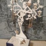 Laser Cut Jewelry Organizer Wooden Jewelry Storage Box With Jewelry Tree Stand Free Vector