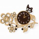 Laser Cut Flower Wall Clock Free Vector