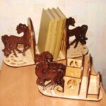 Laser Cut Horse Bookend Organizer Free Vector