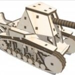 Laser Cut Tank SU-18 Wooden 3D Puzzle Free Vector