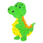 Laser Cut Wooden Dinosaur Jigsaw Puzzle, Dino Shape Alphabet Jigsaw Puzzle