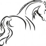 Tribal Tattoo Horse Outline Stencil dxf File
