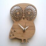 Laser Cut Owl Shape Clock Free Vector