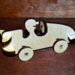 Aser Cut Wooden Race Car Toy Free Vector