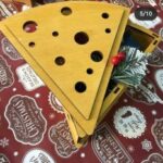 Laser Cut Cheese Wedge Shaped Wooden Box Free Vector