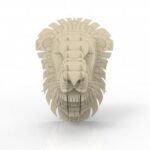Laser Cut Lion Head Wall Decor Plywood 4mm Free Vector