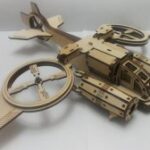 Laser Cut Spaceship Helicopter Toy Template Free Vector