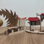 Laser Cut Deer Pulling Sleigh Free Vector