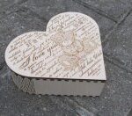 Laser Cut Heart Gift Box with Hinge Free Vector