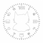 Clock Hello Bat dxf File