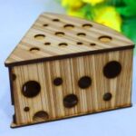 Laser Cut Cheese Shape Box 3mm Free Vector