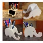 Laser Cut Elephant Phone And Pen Holder DXF File