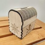 Laser Cut Treasure Chest Money Box Pirate Piggy Bank DXF File
