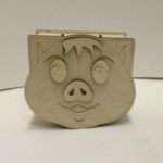 Laser Cut Wooden Cute Pig Gift Box Free Vector