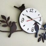 Laser Cut Birds Wall Clock Unique Decor Free Vector