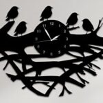 Laser Cut Birds & Nest Wall Clock Free Vector
