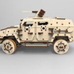 Laser Cut Armored Car 3D Puzzle 3mm Free Vector