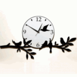 Laser Cut Sparrows On Tree Branch Wall Clock Free Vector