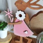 Laser Cut Decorative Bunny With A Flower 4mm 12cm Free Vector