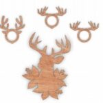Laser Cut Wooden Reindeer Napkin Rings Free Vector