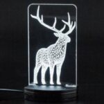 Laser Cut Christmas Deer Acrylic 3D Night Light DXF File