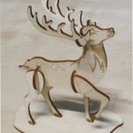 Laser Cut Christmas Deer Decor 4mm Plywood Free Vector