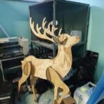 Laser Cut Deer Outdoor Christmas Decor 4mm Free Vector