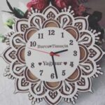 Wooden Laser Cut Clock Free Vector