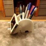 Laser Cut Elephant Phone Stand And Pen Holder DXF File