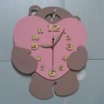 Bear Heart Wall Clock Laser Cut Free Vector