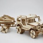 Laser Cut Jeep 3D Puzzle Free Vector