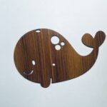 Laser Cut Happy Whale Shape Wood Craft Cutout Free Vector