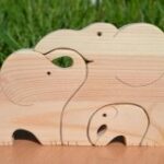 Laser Cut Wooden Elephants Jigsaw Puzzle DXF File