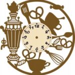 Laser Cut Samovar Shape Wall Clock Free Vector