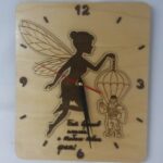 Laser Cut Kid Wall Clock Paratrooper with Fairy Free Vector