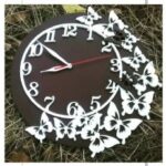 Laser Cut Butterflies Wall Clock Free Vector