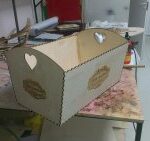 Laser Cut Wooden Gift Box Basket With Heart Free Vector