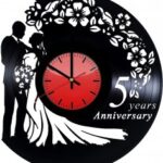 Laser Cut Wedding Vinyl Record Wall Clock DXF File