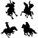 Cowboy On Horse Silhouettes dxf File