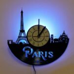 Laser Cut Paris France Vinyl Record Wall Clock DXF File