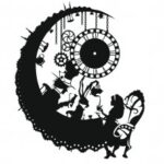 Laser Cut Alice in Wonderland Wall Clock Free Vector