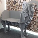 Laser Cut Ram Sheep Storage Shelf Free Vector