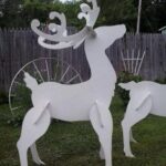 Laser Cut Wood Reindeer Christmas Yard Art Lawn Decoration Free Vector
