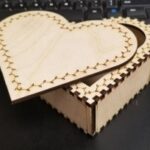 Laser Cut Heart Shaped Trinket Box DXF File