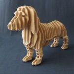 Laser Cut Dachshund Dog 3D Puzzle Free Vector