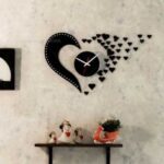 Laser Cut Love Design Flying Hearts Wall Clock Free Vector